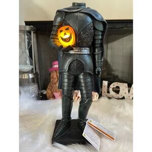 Halloween 15" Sleepy Hollow Headless Horseman Soldier Knight LED Light Up Statue